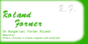 roland forner business card